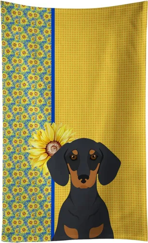 Vista 115 de Caroline's Treasures WDK5313KTWL - Toalla de cocina con diseño de girasoles de verano, color negro y tostado, Airedale Terrier, toalla de mano
