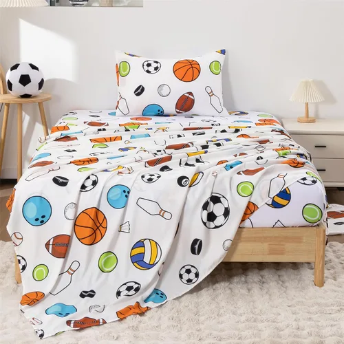 Vista 19 de Sábanas arcoíris tamaño individual, juego de 3 piezas de sábanas divertidas y coloridas para niños, sábanas de microfibra suaves arcoíris para niños