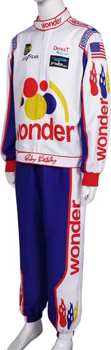 Vista 7 de Qosivfey Disfraz completo de Ricky Bobby para adultos, disfraz de carreras de Ricky Bobby de Talladega Nights, accesorios para fiesta de Halloween