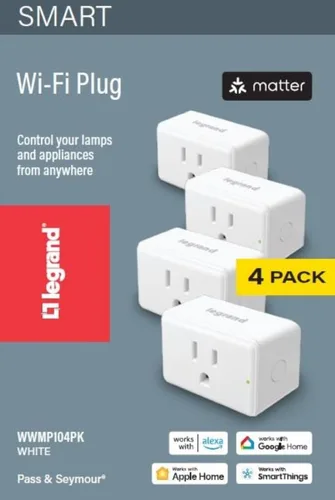 Vista 10 de Legrand Radiant® Enchufe inteligente Wi-Fi Matter requiere Hub Matter 15A, configuración fácil, compatibilidad mejorada con Apple HomeKit, Google