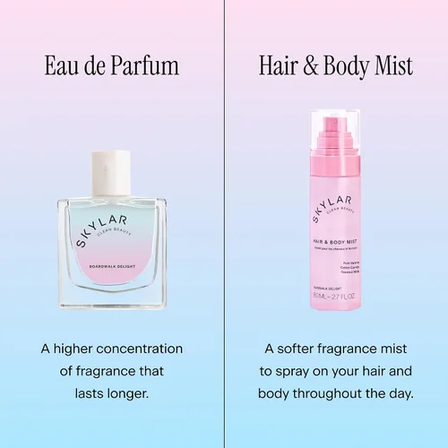 Vista 8 de Skylar Boardwalk Delight - Spray para cabello y cuerpo Fragancia hipoalergénica y limpia Vegano, sin crueldad animal y seguro para pieles