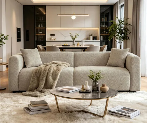 Vista 15 de VANOMi Juego de sofá modular seccional extragrande en forma de nube con sofá de 95" y sillones de 42" para sala de estar, juego de muebles tapizados