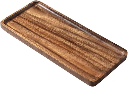 Vista 6 de Bandejas de madera de 11 pulgadas, bandeja de perfume de madera de granja, plato de decoración rústica para el hogar, almacenamiento de encimera