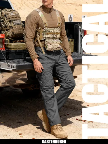 Vista 5 de Men's Tactical Pants Lightweight Water Resistant Cargo Pants Flex Ripstop EDC Work Hiking Outdoor Pants