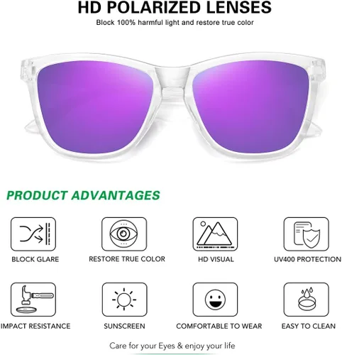 Vista 3 de Meetsun - Lentes de sol polarizados, unisex, modernos, con estilo de diseñador, clásico y retro