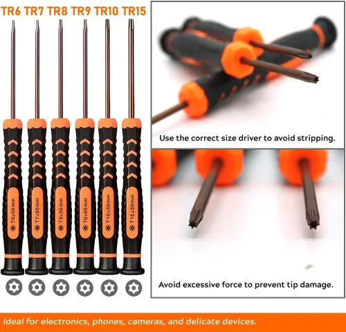 Vista 3 de TECKMAN - Juego de destornilladores Torx T2-T15, 10 piezas magnéticas de seguridad Torx pequeños con T2 T3 T4 T5 T6 T7 T8 T9 T10 T15 Juego
