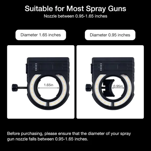 Vista 4 de YUZES Luz de pistola de pintura con cargador, 2700K-6500K y 500/250 lúmenes luz LED para pistolas de pintura, accesorio de luz para pistola