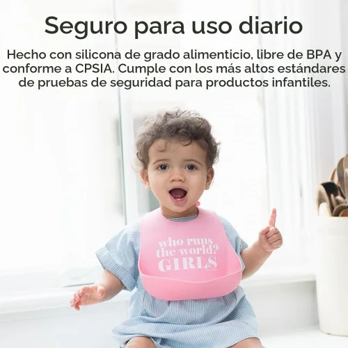 Vista 5 de Babero para bebés para comer de Bella Tunno, babero de silicona impermeable con gran atrapaalimentos, ajuste ajustable para bebés de 4 a 12 meses