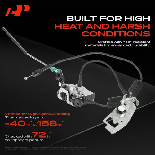 Vista 4 de A-Premium Conjunto de traba de puerta trasera con cable y varilla lado del acompañante derecho Compatible con Ford E-150 E-250 E-350 Econoline Van