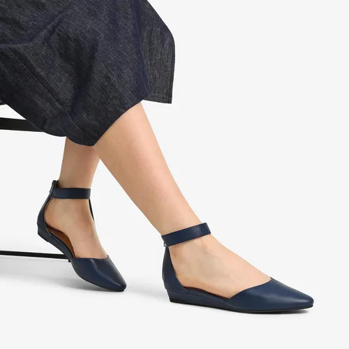 Vista 5 de Dream Pairs Zapatos de mujer con correa para tobillo, tacón bajo de cuña