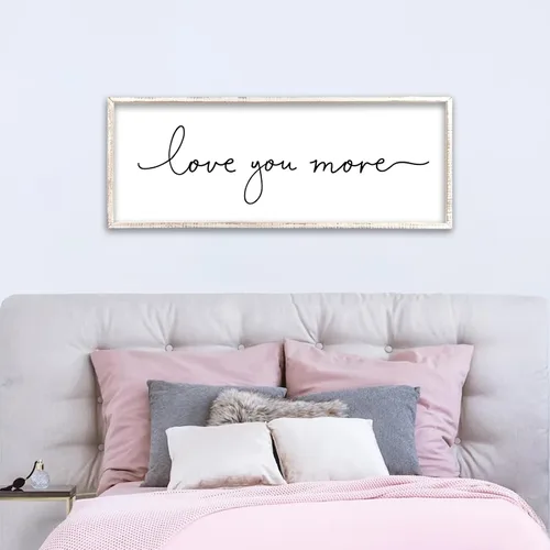 Vista 13 de Decoración de pared de Dulces Sueños sobre la cama de 32"×12" para dormitorio principal, gran letrero de Dulces Sueños, decoración de pared