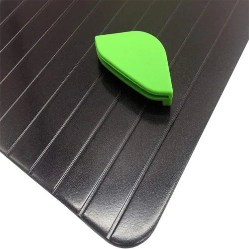 Vista 3 de Happyyami Alfombrilla de descongelación rápida, bandeja de descongelación rápida de aluminio, placa de descongelación rápida, descongelador de carne