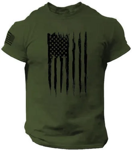 Vista 33 de Camisetas de verano para hombre, estilo casual, ajustado, manga corta, de algodón, patriótica, de Estados Unidos, con bandera americana, camiseta
