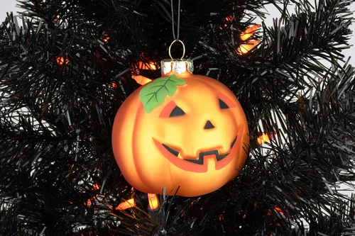 Vista 7 de Tree Buddees Jack-O-Lantern - Adorno de cristal soplado para Halloween, Acción de Gracias, Navidad