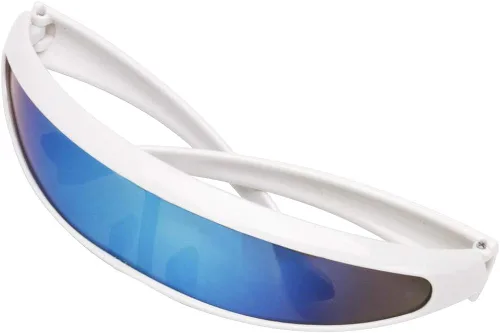 Vista 3 de Ocean Line Futuristic Narrow Cyclops Gafas de sol UV400 Personality Mirrored Lens