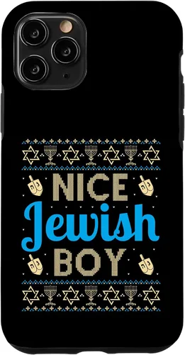 Vista 29 de Nice Jewish Boy Ugly Hanukkah Sweater Funny Jewish Chanukkah Case for iPhone 16