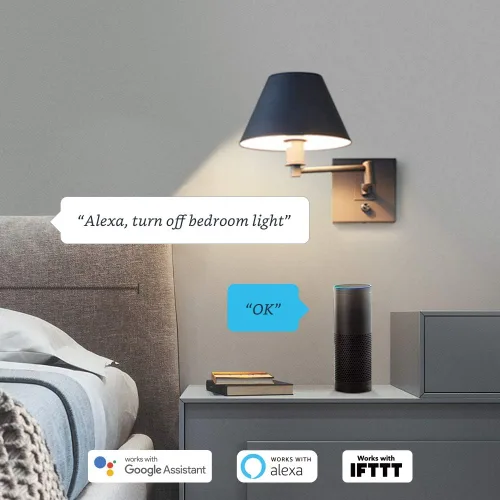 Vista 2 de Broadlink Bombilla inteligente Wi-Fi, luz LED regulable RGB multicolor cambiante, A19 E26 10W, funciona con Alexa, Google Home, Siri e IFTTT,
