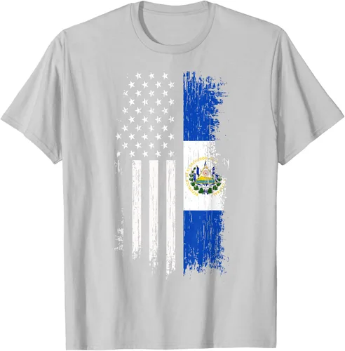 Vista 73 de Camiseta de la bandera de Estados Unidos salvadoreño - Camiseta de El Salvador USA