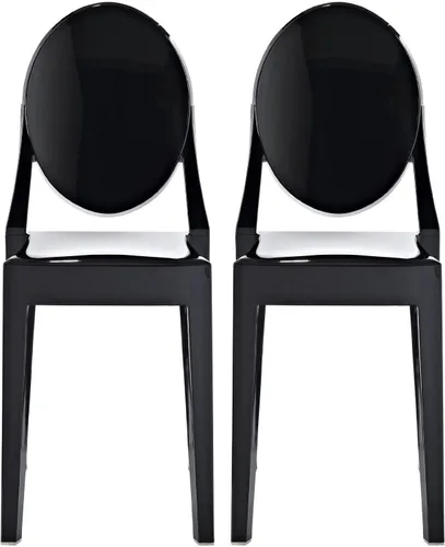 Vista 11 de 2xhome - Silla auxiliar estilo Victoria Ghost Silla de acrílico transparente (transparente), individual, juego de 1 Claro
