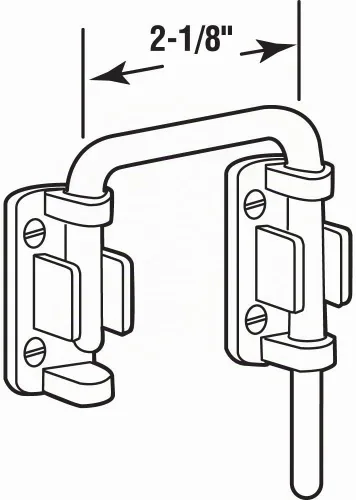Vista 3 de Prime-Line Products U 9847 Cerradura de bucle para puerta corrediza de patio, cromo y Defender Security U 9846 Cerradura de bucle para puerta