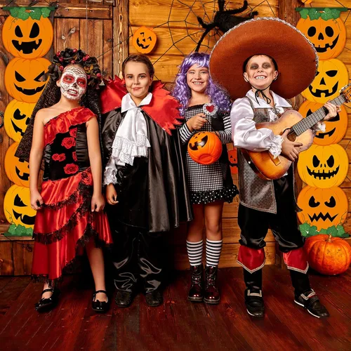 Vista 4 de 2 carteles de calabaza de Halloween para porche, decoración de fiesta de Halloween, cartel de truco o trato, letrero de puerta colgante de calabaza