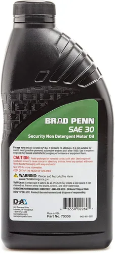 Vista 8 de PENN GRADE 1 70306, aceite de motor sin detergente de seguridad SAE 30, 1 cuarto de galón