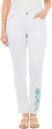 Vista 24 de Woman Within Jeans elásticos de pierna recta de 5 bolsillos Banana