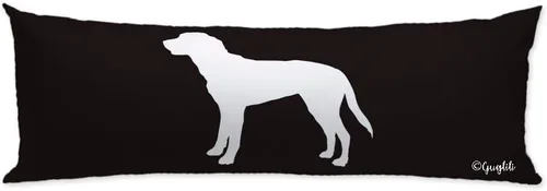 Vista 9 de Funda de almohada con silueta de galgo italiano, color blanco, con cremallera, para decoración del hogar, sofá, cama, 20 x 54 pulgadas 10