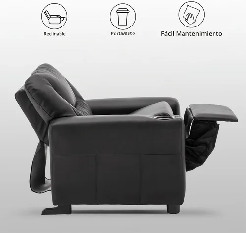 Vista 7 de MCombo Silla reclinable para niños pequeños con pies antideslizantes 7240 Negro