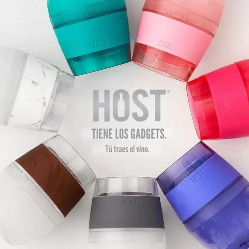 Vista 6 de Host Set de Tazas para Vino Congelables de 2 - Tazas de Plástico de Doble Pared Aisladas para Enfriar Vino con Gel Congelable, Vasos de Vino