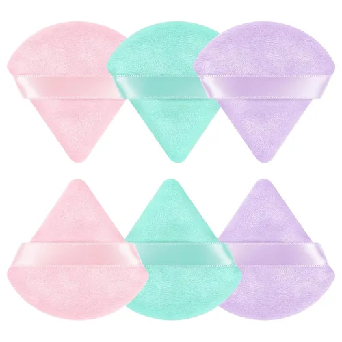 Vista 16 de 6 Piezas Borla de Polvo Triangular Esponja de Maquillaje Suave Borla de Maquillaje para Polvo Facial Base Cosmética Esponja Herramienta