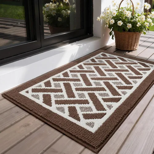 Vista 48 de GRANNY SAYS Tapete para puerta, de 32 x 20 pulgadas, tapete de bienvenida para exteriores, antideslizante, absorbe la suciedad para la entrada
