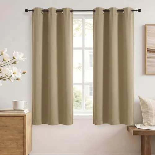 Vista 98 de Simplebrand Cortinas blancas puras de 96 pulgadas de largo para oscurecer la habitación, juego de 2 paneles para dormitorio/sala de estar, bloqueo