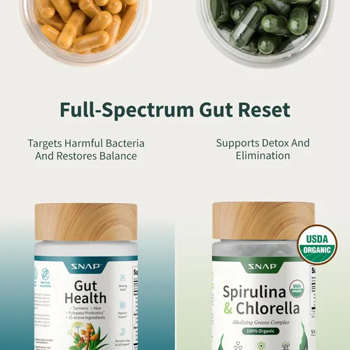 Vista 6 de Snap Supplements Suplemento de lipasa intestinal, probiótico, 50 cápsulas Gut Health Supplement for Women & Men, Digestive Enzymes, Bloating &