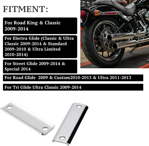 Vista 4 de 1 par de soporte de montaje de silenciador compatible con Harley Touring Road King Electra Glide (repuesto #65723-85)