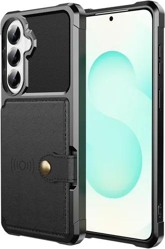 Vista 21 de Funda para Samsung Galaxy S21 Ultra con tarjetero, compatible con soporte magnético para automóvil, resistente a los golpes, resistente, suave, TPU