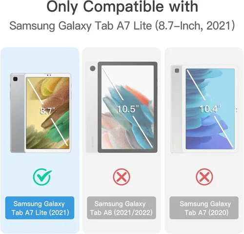 Vista 2 de JETech Funda infantil para Samsung Galaxy Tab A7 Lite de 8.7 pulgadas 2021 (SM-T227/T225/T220) con protector de pantalla integrado, funda protectora