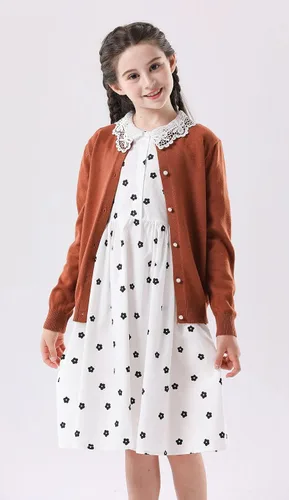 Vista 4 de SMILING PINKER cardigan de cuello redondo para niñas