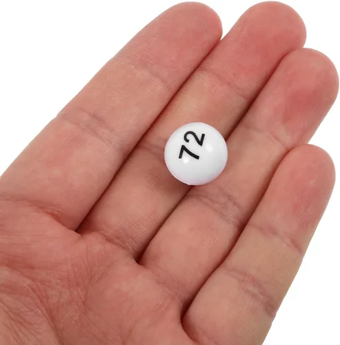 Vista 2 de VICASKY Bolas de bingo de repuesto solo bolas de plástico blanco para máquinas de entretenimiento Tableros de juego, números de rifa del 1 al 75
