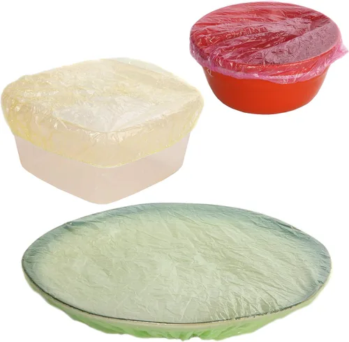 Vista 7 de Cubiertas elásticas para alimentos, tapas de plástico para almacenamiento de cocina, para preparación de comidas, juego de 24