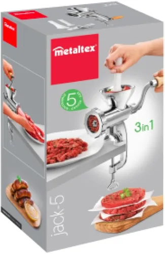 Vista 2 de Metaltex - Molinillo de carne, aluminio, plateado, 3.9 x 5.5 x 10.4 in