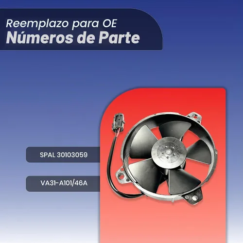 Vista 2 de Spal 30103059 Ventilador extractor de 5.2 pulgadas, 12 voltios, hoja recta de alto rendimiento, 342 cfm, VA31-A101/46A, conector sellado, paquete