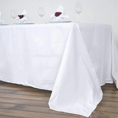 Vista 2 de Balsa Circle Mantel rectangular de algodón de alta calidad de 90 x 156 pulgadas, color negro, para decoración de bodas, fiestas, eventos