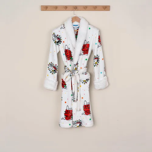 Vista 6 de Berkshire Blanket Peanuts Snoopy - Bata cálida para mujer con exclusiva tela VelvetLoft y cuello Sherpa