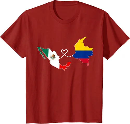 Vista 66 de Camiseta Half Colombian Half Mexican Flag Map DNA Mexico Colombia
