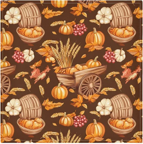Vista 15 de MNSRUU Juego de 4 servilletas de tela para otoño, otoño, Acción de Gracias, calabaza, girasol, lavable, poliéster, cocina, servilletas de tela