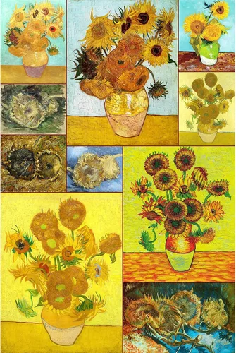 Vista 21 de Rompecabezas de madera de 500 piezas para adultos, pinturas famosas de Van Gogh, barcos de pesca en la playa en Les Saintes-Maries-de-la-Mer, Barcos