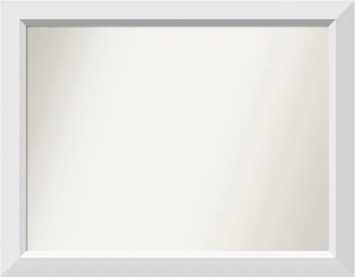 Vista 7 de Amanti Art Espejo de baño blanco para sobre el fregadero, 24 x 26 pulgadas, espejo rectangular blanco y blanco, marco de madera contemporáneo