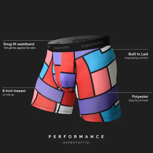 Vista 5 de Ropa Interior Atlética para Hombre, Boxer Bóxer 15 cm de Transpirabilidad para Hombre, Paquete, Anti Rozaduras, Bragueta 1