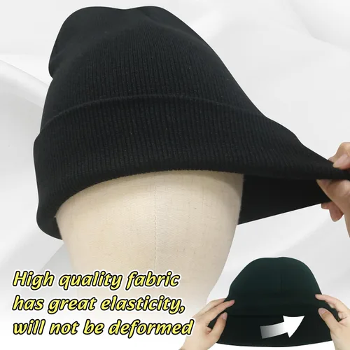 Vista 3 de NPQQUAN 3 Packs Unisex Beanie Hats for Men Women Winter Knit Beanies